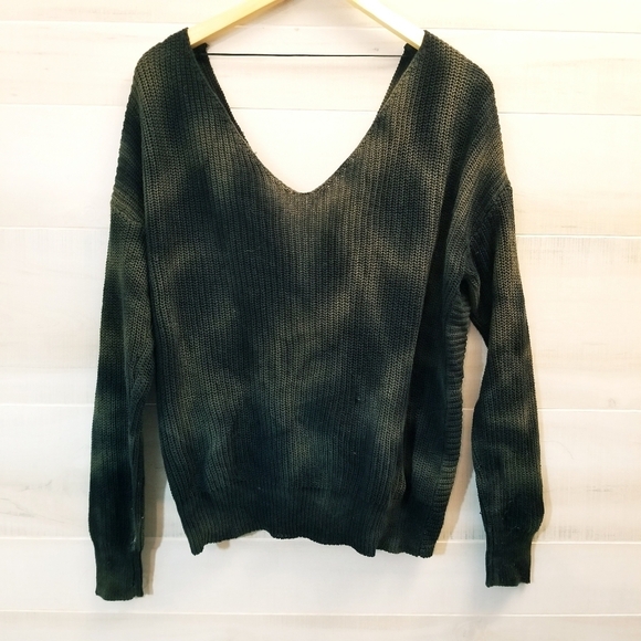 Elan Sweaters - {S} Elan Twist Back Tie Dye Sweater